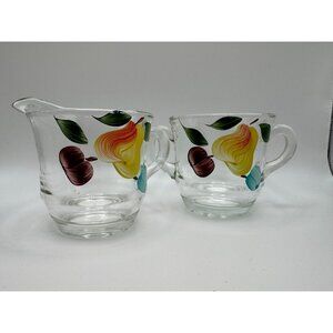 Vintage Bartlett Collins Creamer Sugar Bowl Pear fruit Gay Fad 50’s Vtg